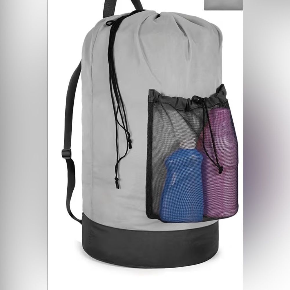 Backpack Laundry Bag with Shoulder Straps and Mesh Pocket 2 bags 1 price
